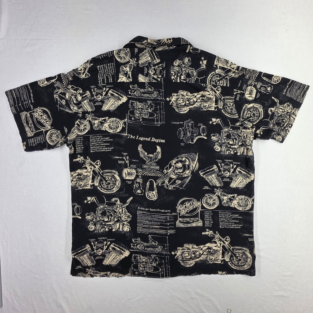 Harley-Davidson Tori Richard Shirt XL Black Blueprint The Legend Begins Hawaii - Picture 12 of 13